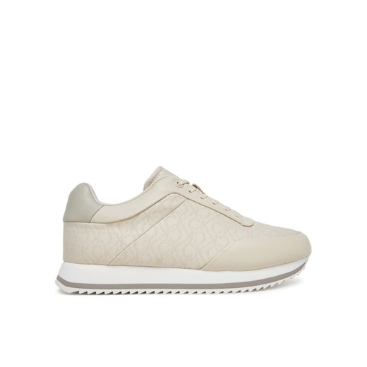 Sneakersy Calvin Klein Runner Lace Up - Jacq HW0HW02413 Écru ze sklepu eobuwie.pl w kategorii Buty sportowe damskie - zdjęcie 182085120