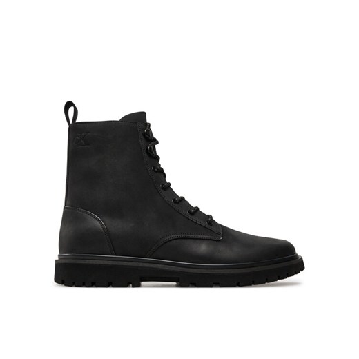 Kozaki Calvin Klein Jeans Eva Boot Mid Laceup Rebellious YM0YM01071 Czarny ze sklepu eobuwie.pl w kategorii Buty zimowe męskie - zdjęcie 182085483