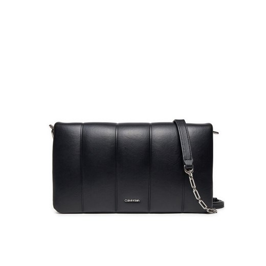 Torebka Calvin Klein Line Quilt Shoulder Bag K60K612787 Czarny ze sklepu eobuwie.pl w kategorii Torebki damskie - zdjęcie 182085881