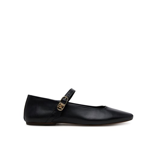 Baleriny Tommy Hilfiger Leather Maryjane Ballerina FW0FW08651 Czarny ze sklepu eobuwie.pl w kategorii Balerinki - zdjęcie 182086590