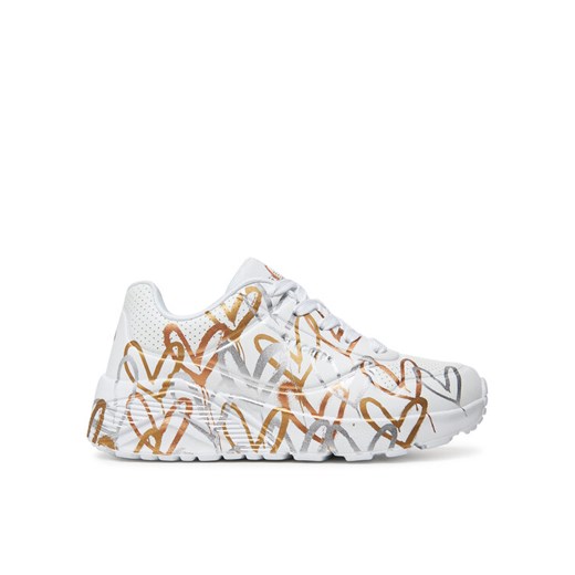 Sneakersy Skechers Uno Lite-Metallic Love 314067L/WTGD Biały ze sklepu eobuwie.pl w kategorii Buty sportowe dziecięce - zdjęcie 182087461