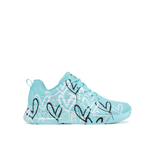 Sneakersy Skechers Uno Lite - Heart of Hearts 177977/TURQ Turkusowy ze sklepu eobuwie.pl w kategorii Buty sportowe damskie - zdjęcie 182088131