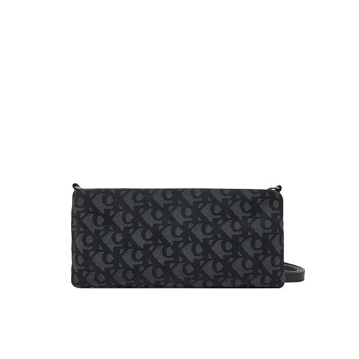 Torebka Calvin Klein Jeans Logo Jacquard Sophie Top Zip LV04K3183G Czarny ze sklepu eobuwie.pl w kategorii Kopertówki - zdjęcie 182088224