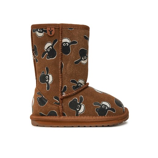 Śniegowce EMU Australia Shaun The Sheep Print K13107 Brązowy ze sklepu eobuwie.pl w kategorii Buty zimowe dziecięce - zdjęcie 182088324