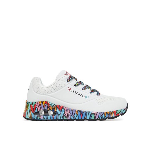 Sneakersy Skechers Skechers Uno - Ravaged Love 177918/WMLT Biały ze sklepu eobuwie.pl w kategorii Buty sportowe damskie - zdjęcie 182088363
