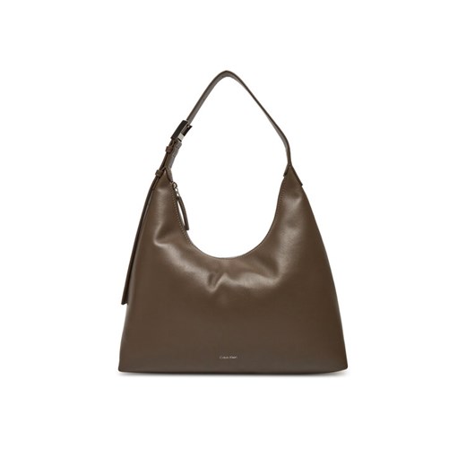 Torebka Calvin Klein Hardware Strap Hobo Shoulder Bag K60K613031 Brązowy ze sklepu eobuwie.pl w kategorii Torebki damskie - zdjęcie 182088510