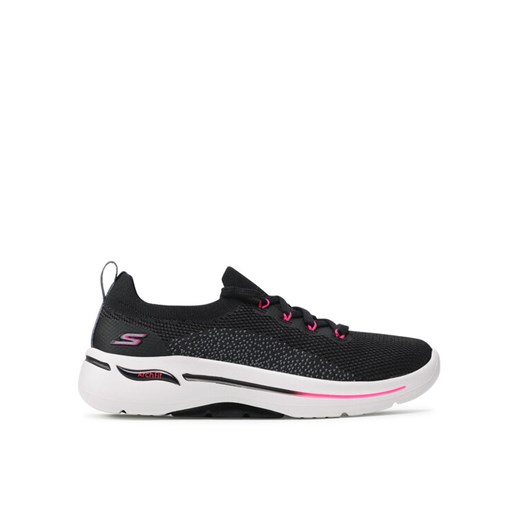 Sneakersy Skechers Go Walk Arch Fit 124863/BKHP Czarny ze sklepu eobuwie.pl w kategorii Buty sportowe damskie - zdjęcie 182088784