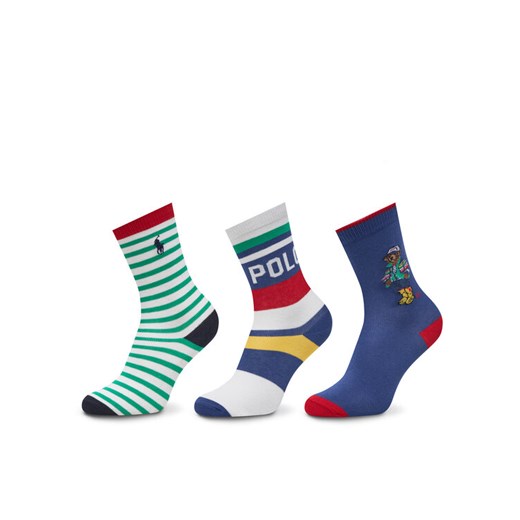 Zestaw 3 par wysokich skarpet dziecięcych Polo Ralph Lauren 443969088001 Kolorowy ze sklepu eobuwie.pl w kategorii Skarpetki dziecięce - zdjęcie 182088972