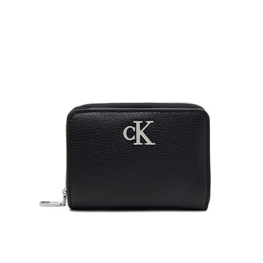 Mały Portfel Damski Calvin Klein Jeans Mnml Mngrm Md Flp Zp LV04K1009G Czarny ze sklepu eobuwie.pl w kategorii Portfele damskie - zdjęcie 182089312