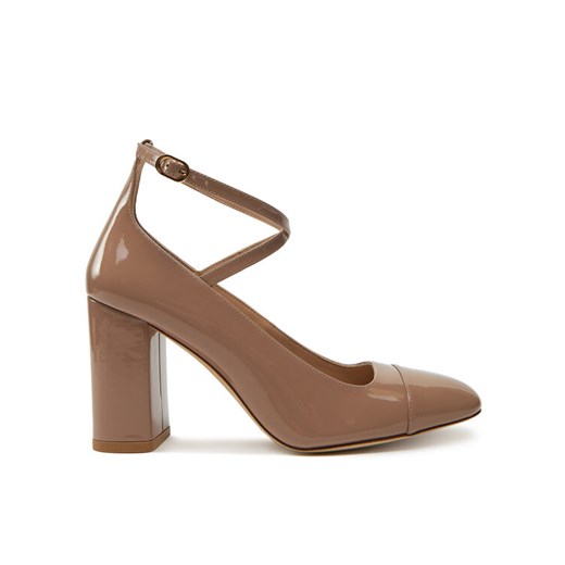 Czółenka Stuart Weitzman Eden Strap 85 SK086 Beżowy ze sklepu eobuwie.pl w kategorii Czółenka - zdjęcie 182089943