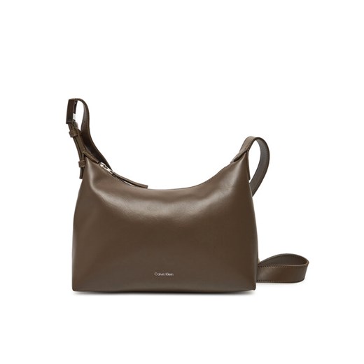 Torebka Calvin Klein Hardware Strap Medium Crossbody K60K613028 Brązowy ze sklepu eobuwie.pl w kategorii Listonoszki - zdjęcie 182090042