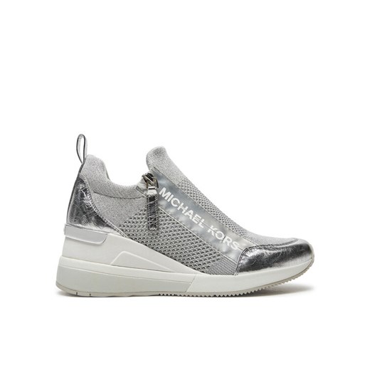 Sneakersy MICHAEL Michael Kors Willis Wedge Trainer 43R5WIFS3D Srebrny ze sklepu eobuwie.pl w kategorii Buty sportowe damskie - zdjęcie 182090391