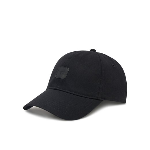 Czapka z daszkiem Calvin Klein Jeans Mono Leather Patch Twill Cap LV04K5052G Czarny ze sklepu eobuwie.pl w kategorii Czapki z daszkiem damskie - zdjęcie 182090600