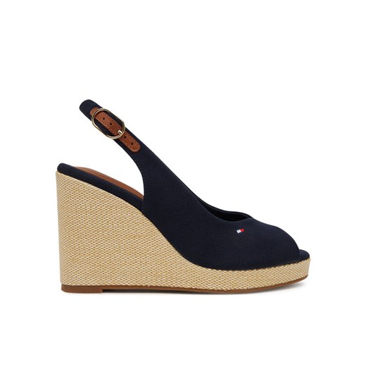 Espadryle Tommy Hilfiger Flag High Wedge Espad Slingback FW0FW08597 Granatowy ze sklepu eobuwie.pl w kategorii Espadryle damskie - zdjęcie 182091231