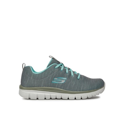 Sneakersy Skechers Twisted Fortune 12614/GYMN Szary ze sklepu eobuwie.pl w kategorii Buty sportowe damskie - zdjęcie 182091250