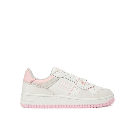 Sneakersy Tommy Jeans Tjw Retro Basket Washed Suede EN0EN02773 Biały ze sklepu eobuwie.pl w kategorii Buty sportowe damskie - zdjęcie 182091334