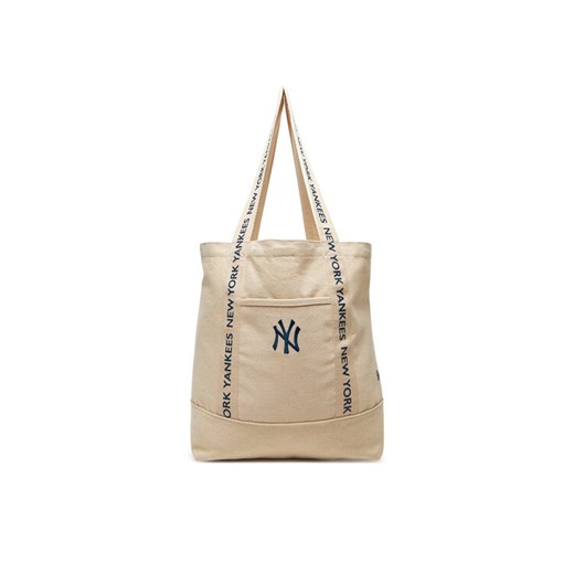Torebka New Era New York Yankees MLB Strap Canvas Tote 60595127 Beżowy ze sklepu eobuwie.pl w kategorii Torby Shopper bag - zdjęcie 182091783