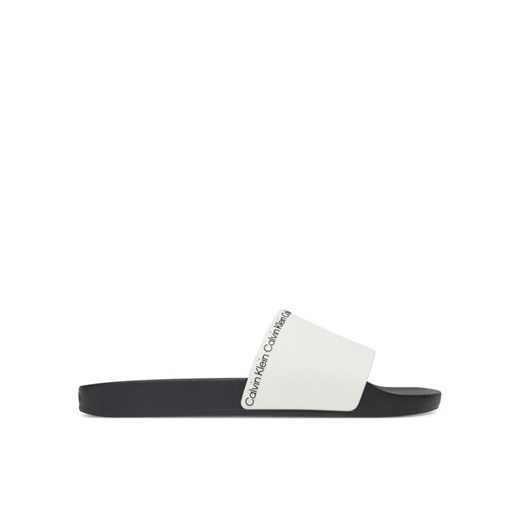 Klapki Calvin Klein Pool Slide Rubber HM0HM00981 Biały ze sklepu eobuwie.pl w kategorii Klapki męskie - zdjęcie 182092414