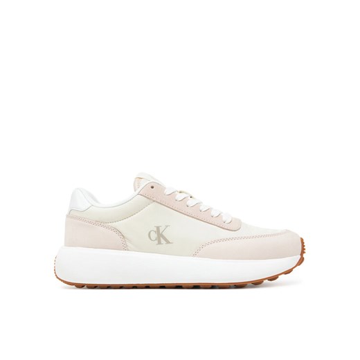 Sneakersy Calvin Klein Jeans Athleisure Runner Laceup Mix Wn YW0YW01774 Biały ze sklepu eobuwie.pl w kategorii Buty sportowe damskie - zdjęcie 182092943