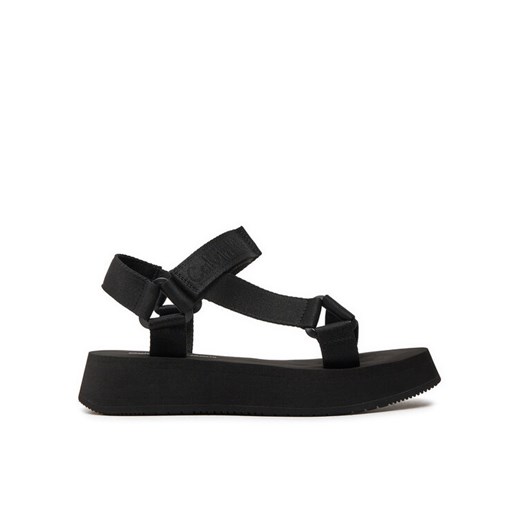 Sandały Calvin Klein Jeans Sandal Velcro Webbing In Mtl YW0YW01480 Czarny 41 eobuwie.pl