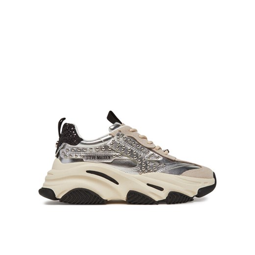 Sneakersy Steve Madden Possession-SE SM19000135 Srebrny ze sklepu eobuwie.pl w kategorii Buty sportowe damskie - zdjęcie 182093314