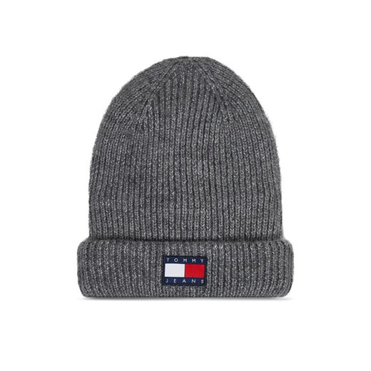 Czapka Tommy Jeans Tjw Soft Ready Beanie AW0AW15464 Szary ze sklepu eobuwie.pl w kategorii Czapki zimowe damskie - zdjęcie 182093442