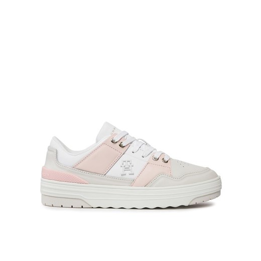 Sneakersy Tommy Hilfiger Th Basket Sneaker Lo FW0FW07756 Szary ze sklepu eobuwie.pl w kategorii Trampki damskie - zdjęcie 182093541