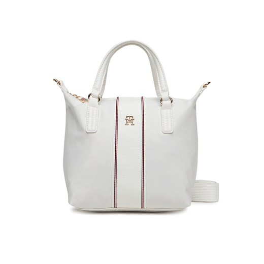 Torebka Tommy Hilfiger Poppy Small Tote Corp AW0AW17204 Écru ze sklepu eobuwie.pl w kategorii Torby Shopper bag - zdjęcie 182093570