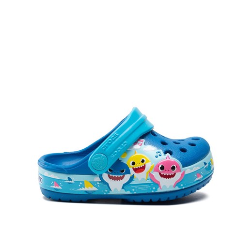 Klapki Crocs Crocsflbaby Shark Band Clog T 207066 Niebieski ze sklepu eobuwie.pl w kategorii Buciki niemowlęce - zdjęcie 182093971