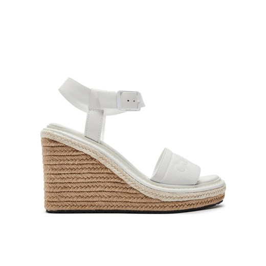 Espadryle Calvin Klein Wedge Sandal 70 He HW0HW02050 Biały ze sklepu eobuwie.pl w kategorii Sandały damskie - zdjęcie 182094264