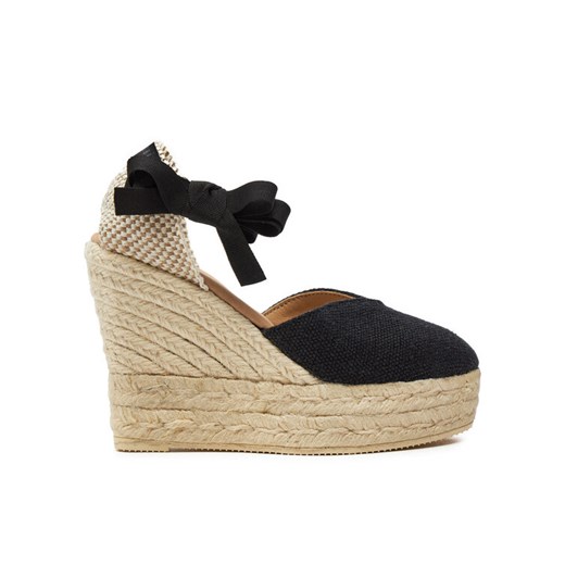 Espadryle Manebi La Havana Heart-Shaped Wedge Espadrilles O 7.9 WH Czarny ze sklepu eobuwie.pl w kategorii Espadryle damskie - zdjęcie 182094581