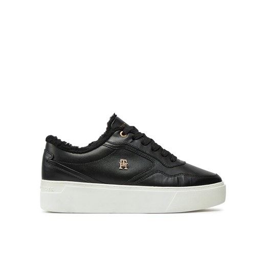 Sneakersy Tommy Hilfiger Essential Platform Sneaker Fur FW0FW08349 Czarny ze sklepu eobuwie.pl w kategorii Buty sportowe damskie - zdjęcie 182094902
