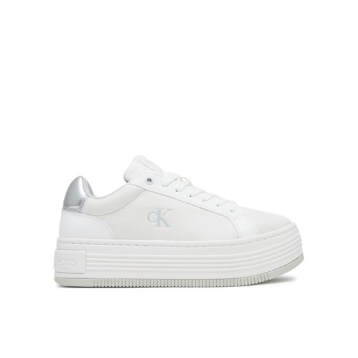 Sneakersy Calvin Klein Jeans Bold Flatf Low Lace Mg YW0YW01766 Biały ze sklepu eobuwie.pl w kategorii Buty sportowe damskie - zdjęcie 182095723