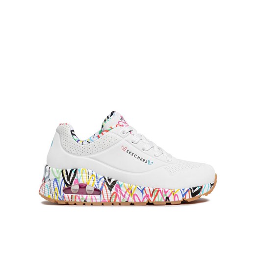 Sneakersy Skechers Uno Loving Love 155506/WHT Biały ze sklepu eobuwie.pl w kategorii Buty sportowe damskie - zdjęcie 182095951