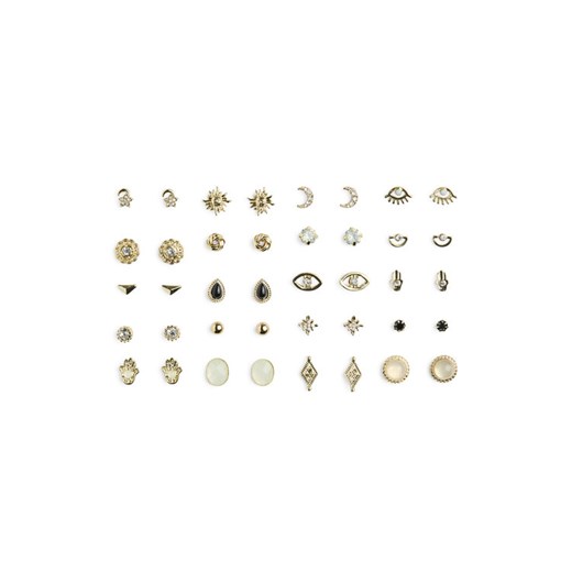 Zestaw 20 par kolczyków Pieces Pclona Mega Pack Earrings D2d 17153167 Złoty ze sklepu eobuwie.pl w kategorii Kolczyki - zdjęcie 182096691