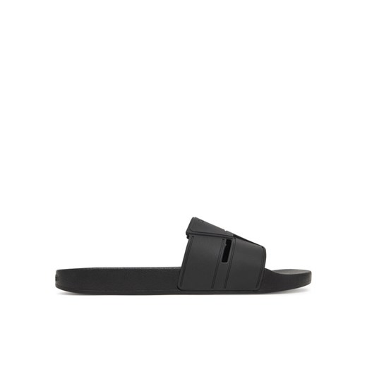 Klapki Calvin Klein Pool Slide Double T HM0HM01752 Czarny ze sklepu eobuwie.pl w kategorii Klapki męskie - zdjęcie 182096823