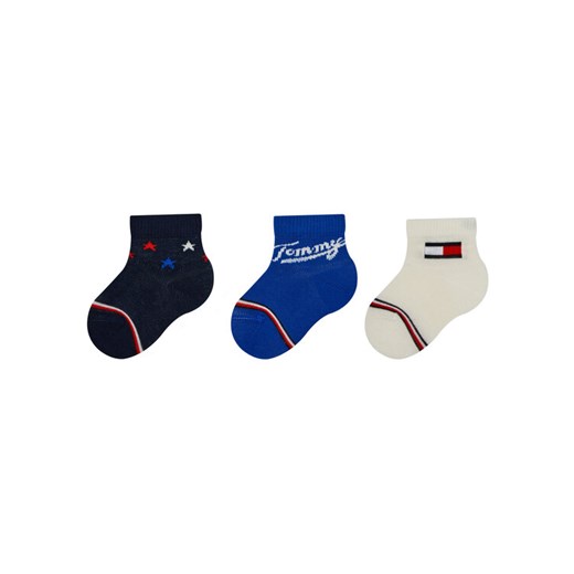Zestaw 3 par wysokich skarpet dziecięcych Tommy Hilfiger 701224997 Granatowy ze sklepu eobuwie.pl w kategorii Skarpetki dziecięce - zdjęcie 182097424