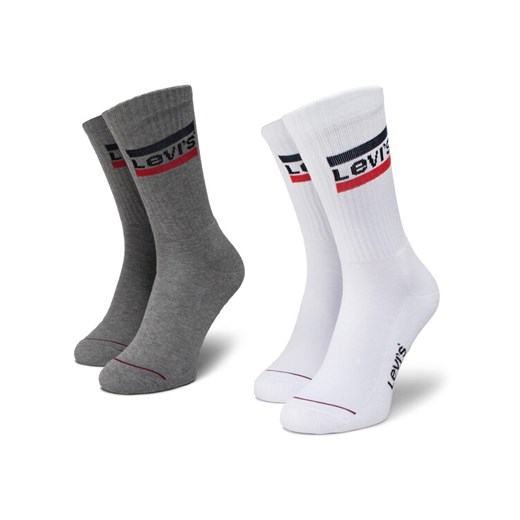 Zestaw 2 par wysokich skarpet unisex Levi's® 37157-0151 Szary ze sklepu eobuwie.pl w kategorii Skarpetki męskie - zdjęcie 182097642
