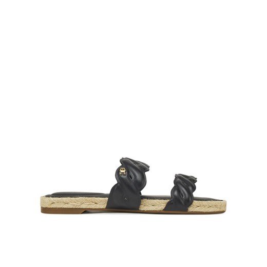 Espadryle Tommy Hilfiger Leather Rope Espadrille Mule FW0FW08503 Czarny ze sklepu eobuwie.pl w kategorii Espadryle damskie - zdjęcie 182097760