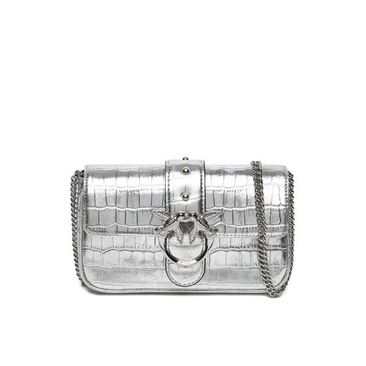 Torebka PINKO Love One Pocket Simply C AI 24-25 PLTT 103838 A1W5 Srebrny ze sklepu eobuwie.pl w kategorii Kopertówki - zdjęcie 182098002