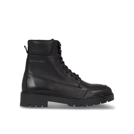 Trapery Calvin Klein Jeans Combat Mid Laceup Wl Lth YM0YM00847 Czarny ze sklepu eobuwie.pl w kategorii Buty zimowe męskie - zdjęcie 182098052