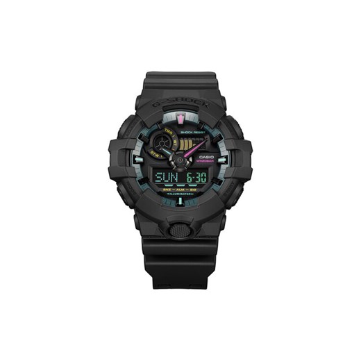 Zegarek G-Shock Multi-Fluorescent Accents GA-700MF-1AER Czarny ze sklepu eobuwie.pl w kategorii Zegarki - zdjęcie 182098143