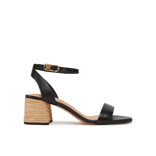 Espadryle Tommy Hilfiger Leather Ankle Strap Espad Sandal FW0FW08533 Czarny ze sklepu eobuwie.pl w kategorii Espadryle damskie - zdjęcie 182098494