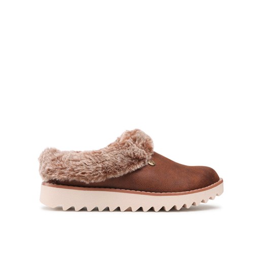 Kapcie Skechers BOBS Winter Rock 113423/BRN Brązowy ze sklepu eobuwie.pl w kategorii Kapcie damskie - zdjęcie 182098584