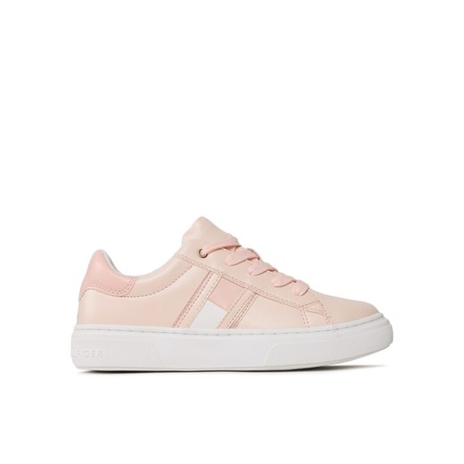 Sneakersy Tommy Hilfiger Flag Low Cut Lace-Up Sneaker T3A9-32703-1355 S Różowy ze sklepu eobuwie.pl w kategorii Trampki dziecięce - zdjęcie 182098890