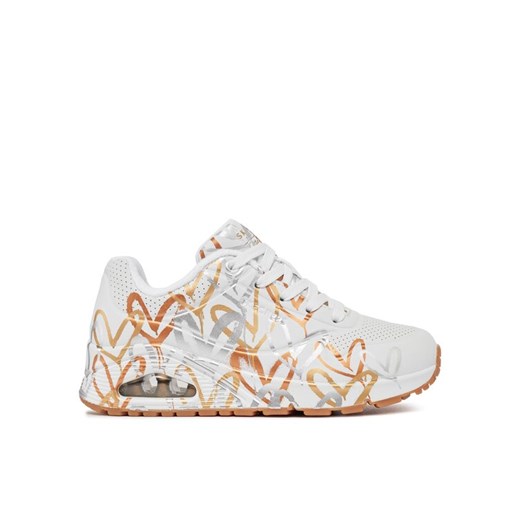 Sneakersy Skechers Uno Metallic Love 155523/WTGD Biały ze sklepu eobuwie.pl w kategorii Buty sportowe damskie - zdjęcie 182099204