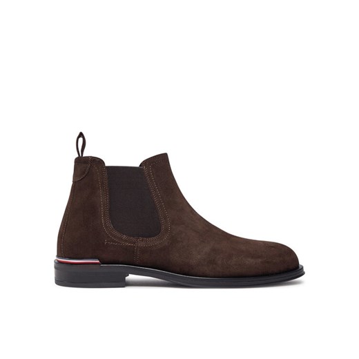 Sztyblety Tommy Hilfiger Core Rwb Hilfiger Suede Chelsea FM0FM04757 Brązowy ze sklepu eobuwie.pl w kategorii Buty zimowe męskie - zdjęcie 182099234