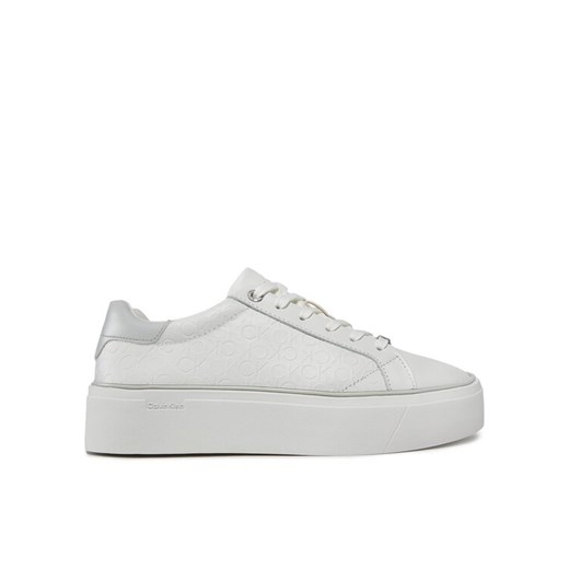 Sneakersy Calvin Klein Flatform C Lace Up - Mono Mix HW0HW01870 Biały Calvin Klein 40 eobuwie.pl