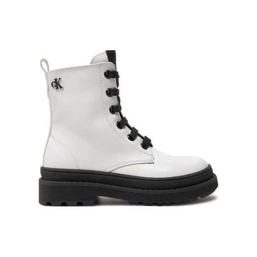 Trapery Calvin Klein Jeans Lace-Up Bootie V4A5-81031-1453 M Biały ze sklepu eobuwie.pl w kategorii Buty zimowe dziecięce - zdjęcie 182100730