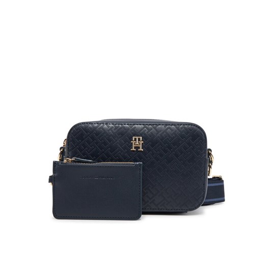 Torebka Tommy Hilfiger Th Distinct Camera Bag Mono AW0AW17221 Granatowy ze sklepu eobuwie.pl w kategorii Listonoszki - zdjęcie 182100972